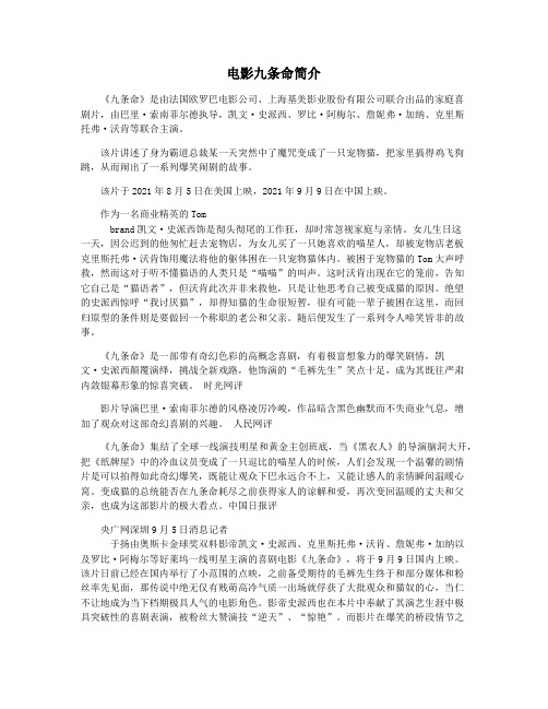 电影九条命简介