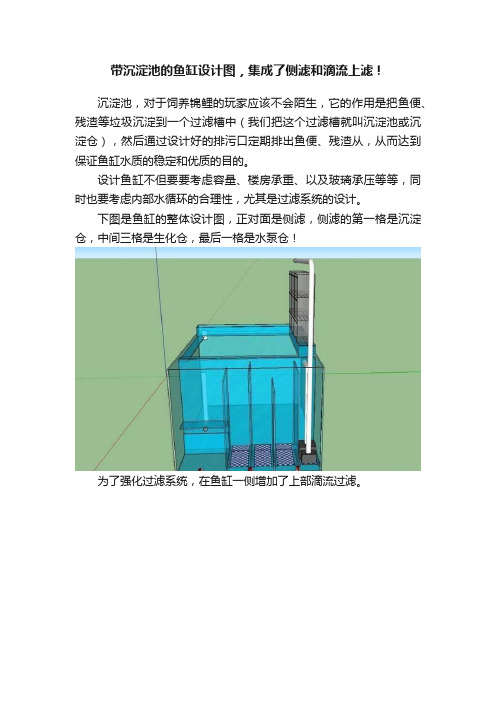 带沉淀池的鱼缸设计图，集成了侧滤和滴流上滤！