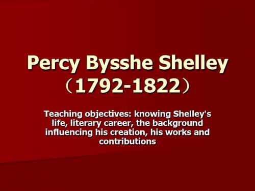 Percy Bysshe Shelley (1792-1822)