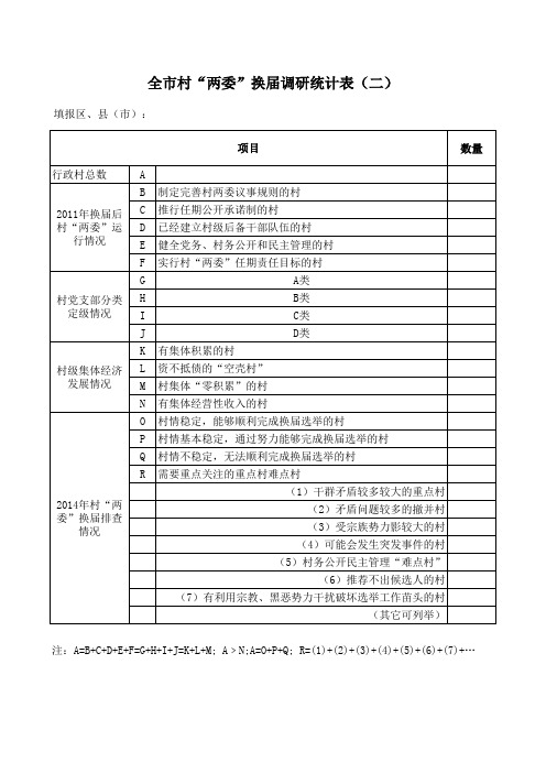 村两委换届调查表