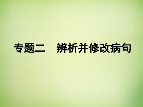 专题二 辨析并修改病句课件