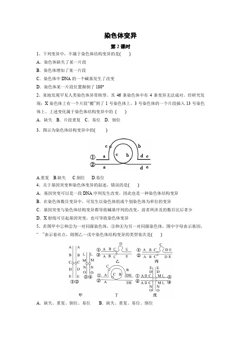 课时作业4：5.2.2 染色体变异