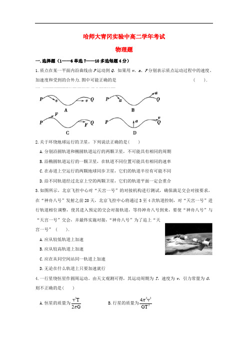 黑龙江省哈尔滨师范大学青冈实验中学校高二物理上学期开学考试试题