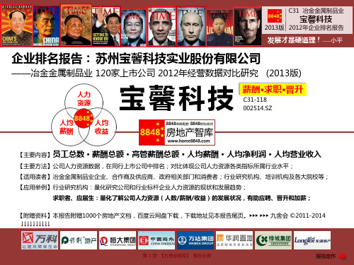 宝馨科技招聘官网2013薪酬工资(冶金金属制品业绩效系统设计)苏州宝馨科技实业股份有限公司_九舍会智库