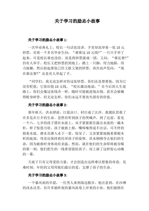 关于学习的励志小故事