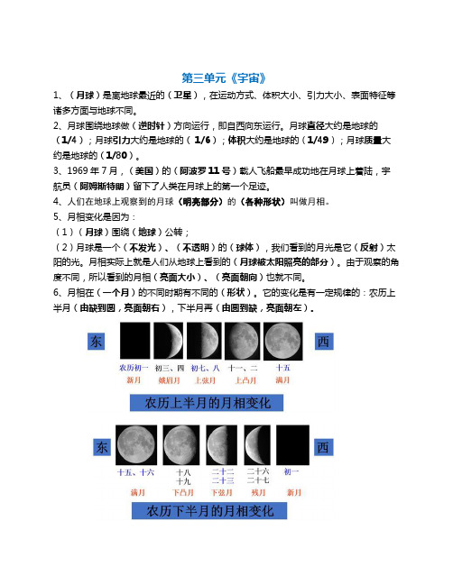 小学科学六下第三单元知识点整理(精编版)