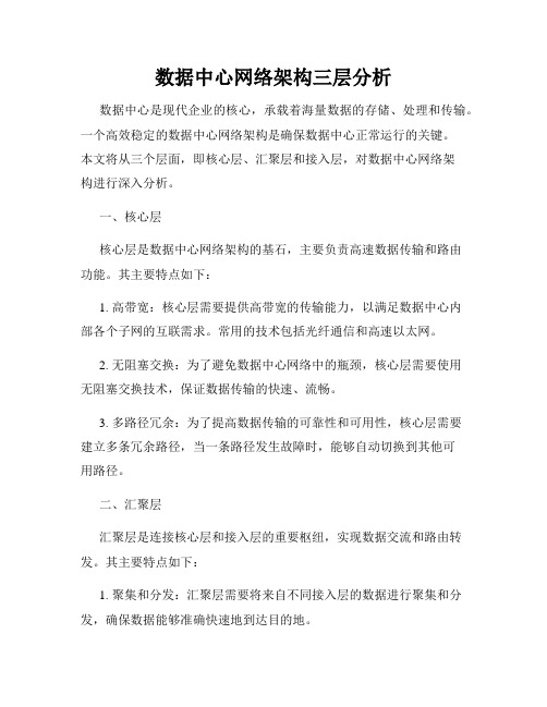 数据中心网络架构三层分析