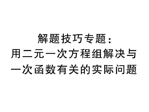 解题技巧专题：用二元一次方程组解决与一次函数有关的实际问题-北师大版八年级上册数学作业课件(共38张