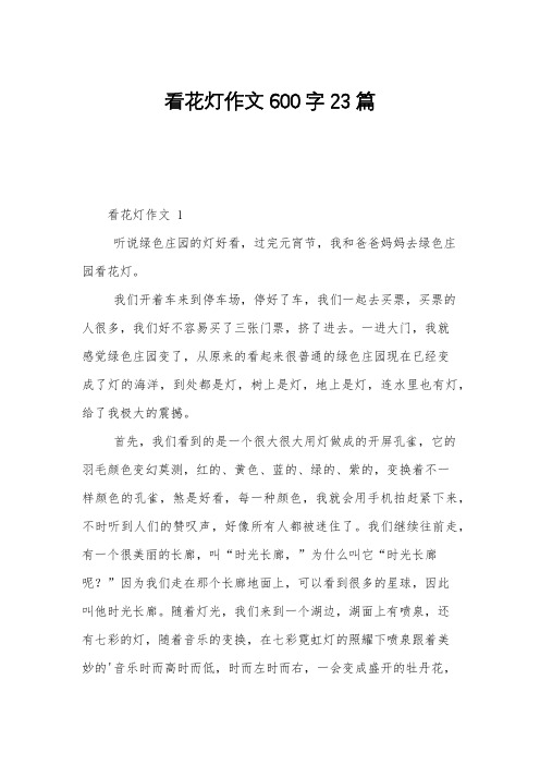 看花灯作文600字23篇