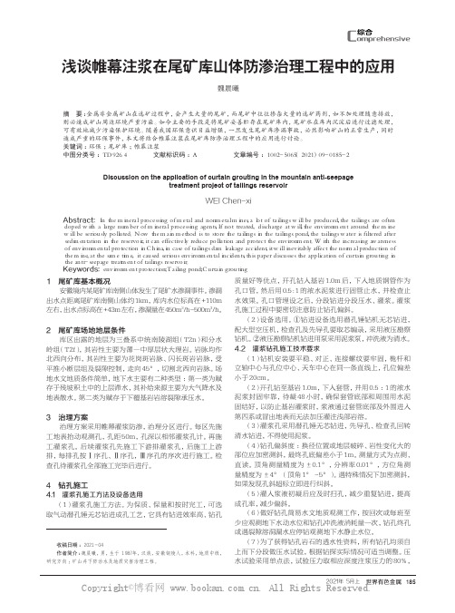 浅谈帷幕注浆在尾矿库山体防渗治理工程中的应用