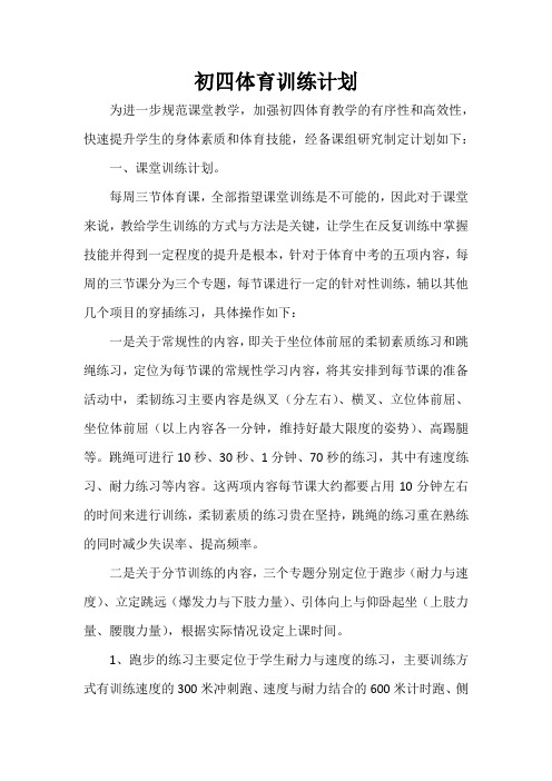 初四体育训练计划11