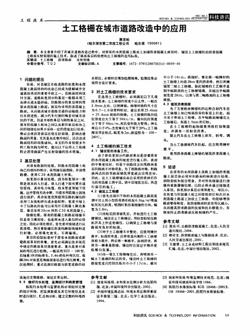 土工格栅在城市道路改造中的应用