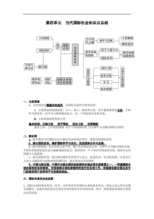 第四单元  当代国际社会知识点总结