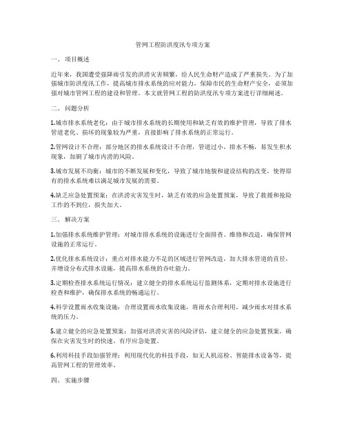 管网工程防洪度汛专项方案