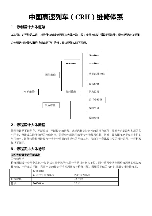 我国动车组检修体系