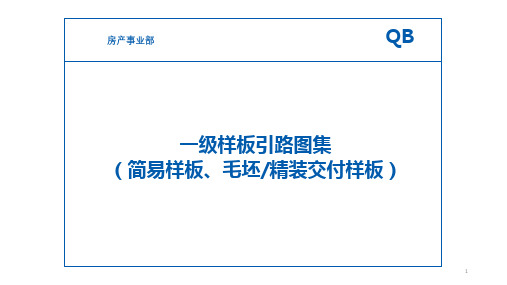 房地产项目一级样板引路图集(简易样板、毛坯精装交付样板)