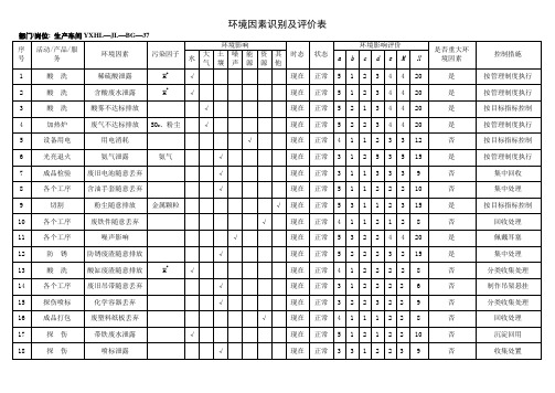 环境因素识别及评价表