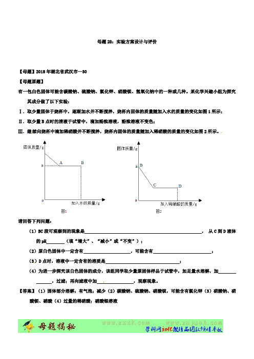 中考化学第一轮复习专题28实验方案设计与评价(解析版)