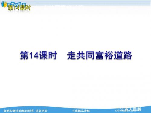 2012届中考复习方案：思想品德(苏人版)第3单元第14课时 走共同富裕道路