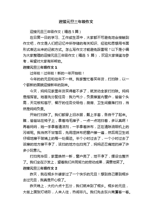 迎接元旦三年级作文（精选5篇）