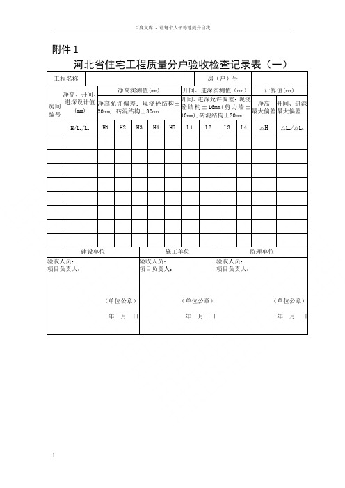 河北分户验收表