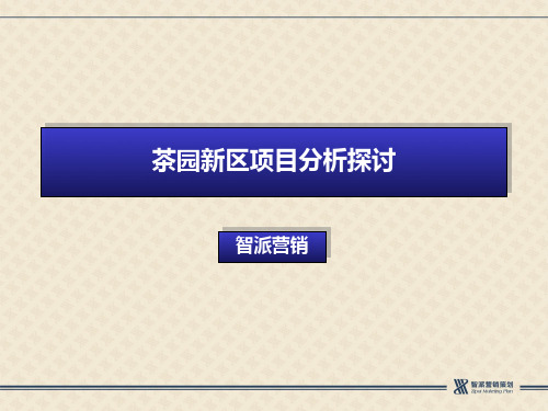 重庆茶园新区项目前期调研报告41页 共42页PPT资料