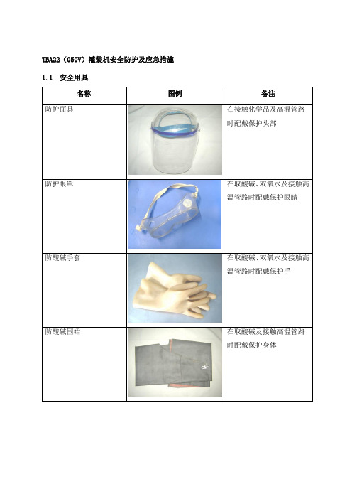 TBA22(050V)灌装机安全防护及应急措施