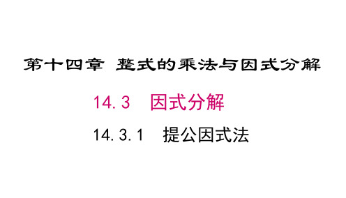 14.3.1 提公因式法 课件 2023-2024学年初中数学人教版八年级上册