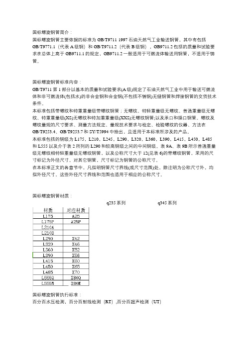 国标螺旋钢管标准详注