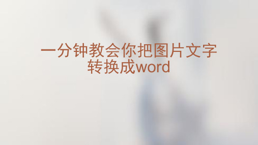 一分钟教会你把图片文字转换成word