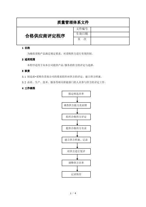 合格供应商评定程序