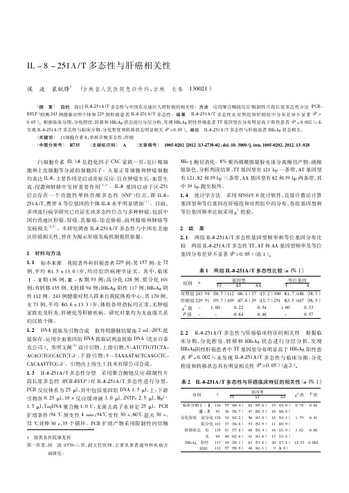 IL-8-251AT多态性与肝癌相关性