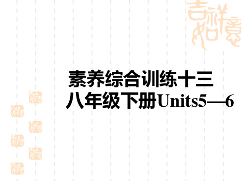 初中中考英语总复习练测课件 教材复习 素养综合训练十三 八年级下册Units 5—6