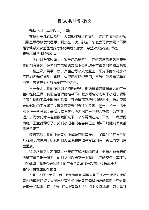 我与小树共成长作文