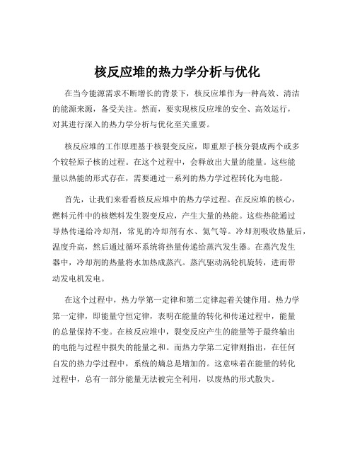 核反应堆的热力学分析与优化