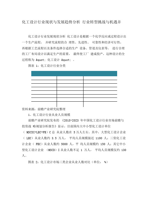 化工设计行业现状与发展趋势分析行业转型挑战与机遇并存