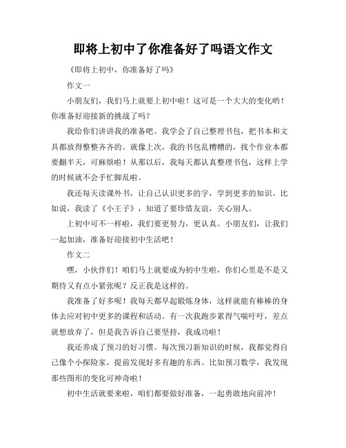 即将上初中了你准备好了吗语文作文