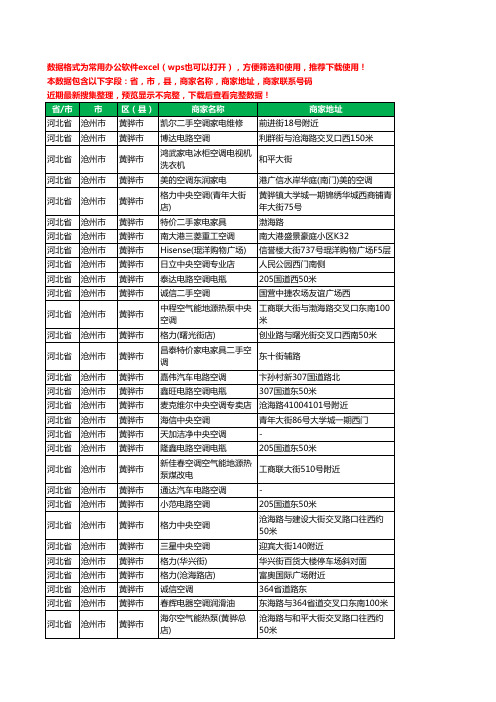 2020新版河北省沧州市黄骅市空调工商企业公司商家名录名单黄页联系电话号码地址大全44家