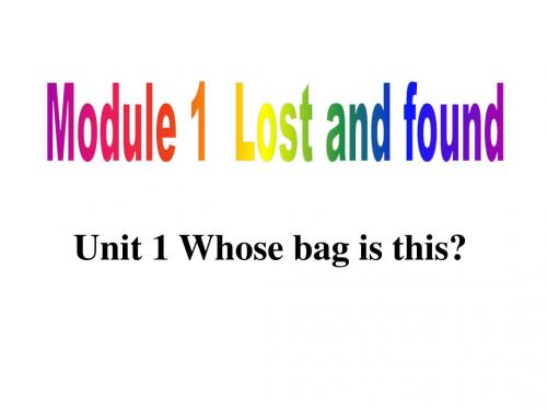 【最新】外研版七年级英语下册Module1 Unit1 Whose bag is this优质课课件(共39张PPT)