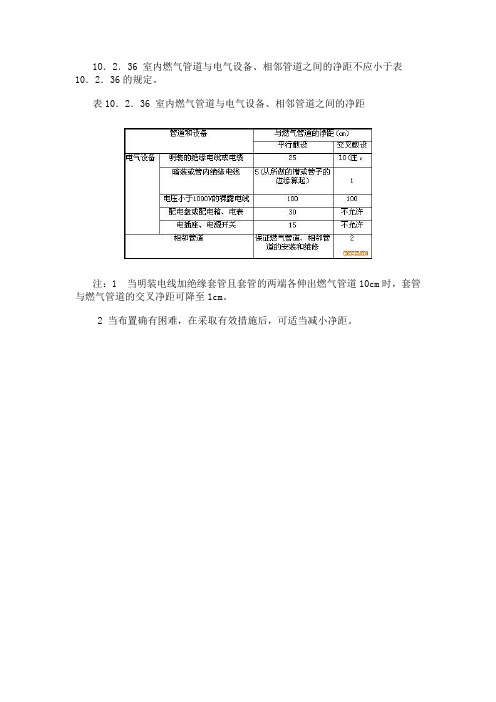 GB50028-2006城镇燃气设计规范中关于管道与开关、插座间距离要求