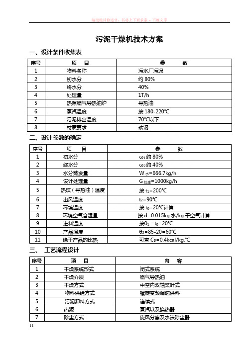 污泥干燥设备技术方案