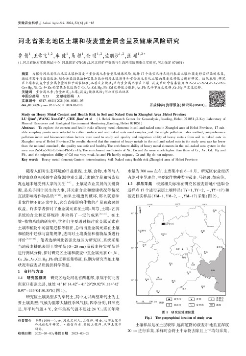 河北省张北地区土壤和莜麦重金属含量及健康风险研究