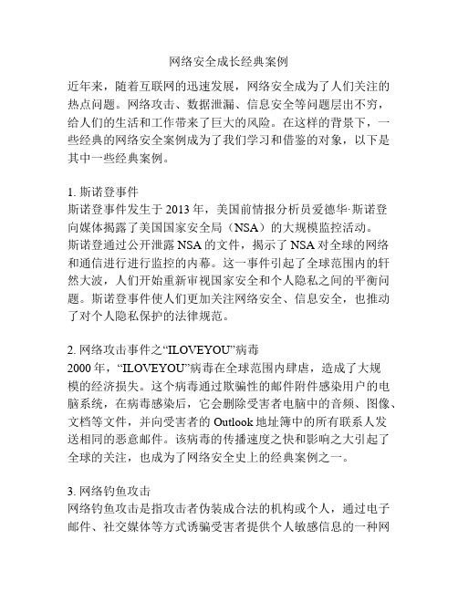 网络安全成长经典案例