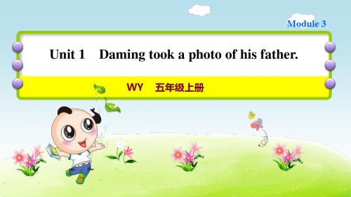 外研版小学英语五年级上册Module3 《Unit 2 Daming took a photo of his father》课后作业课件PPT