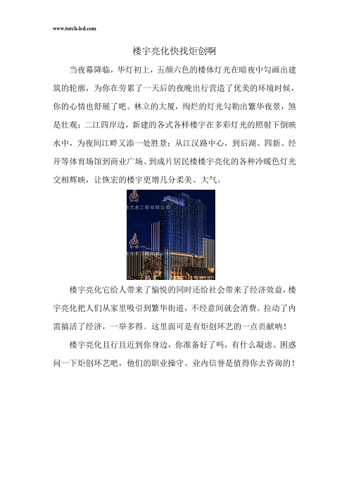 楼宇亮化快找炬创啊