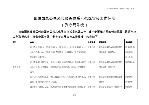 创建国家公共文化服务体系示范区宣传工作标准