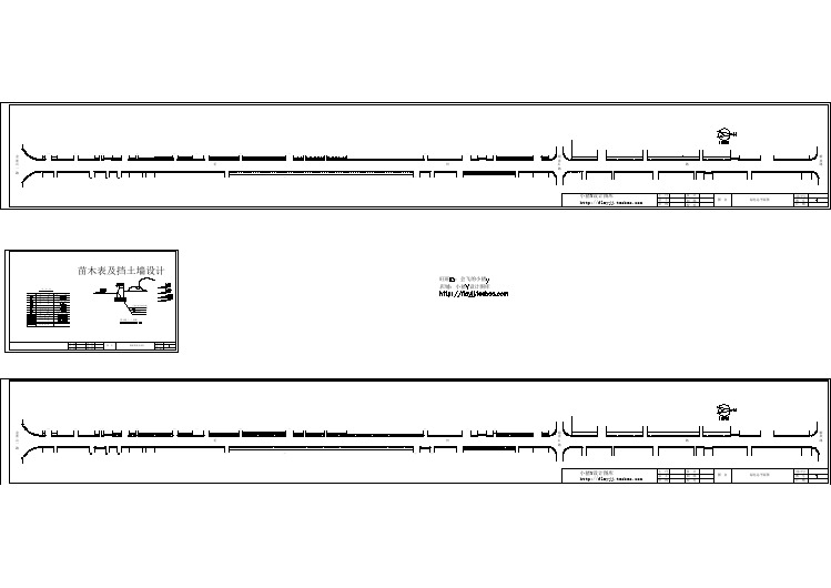某城市道路绿化设计cad施工图纸（含挡土墙设计）