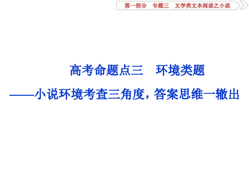 3 高考命题点三 环境类题——小说环境考查三角度,答案思维一辙出