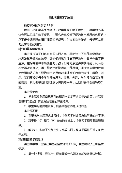 精打细算教学反思12篇