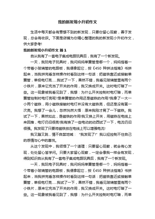 我的新发现小升初作文